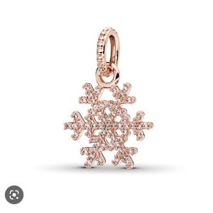 PANDORA ROSE GOLD SNOWFLAKE DANGLE CHARM